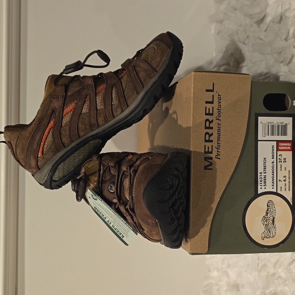 Merrell Siren Stretch Women's Brown And Orange Size 7 Hiking Shoes - Picture 11 of 11